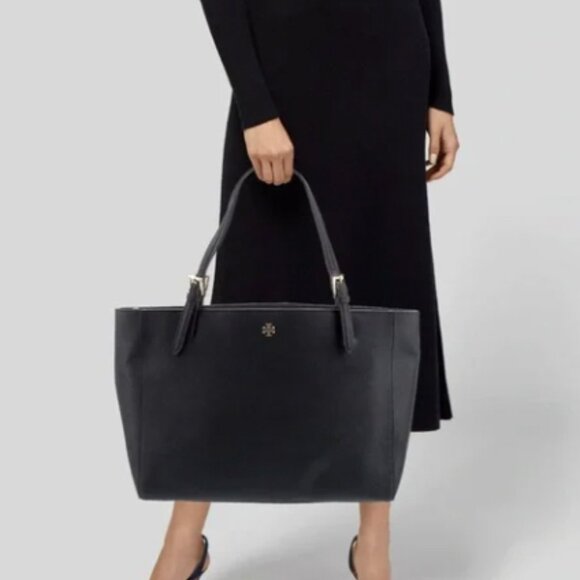 Tory Burch 2 Strap Large Leather Center Zip Tote - Picture 6 of 6